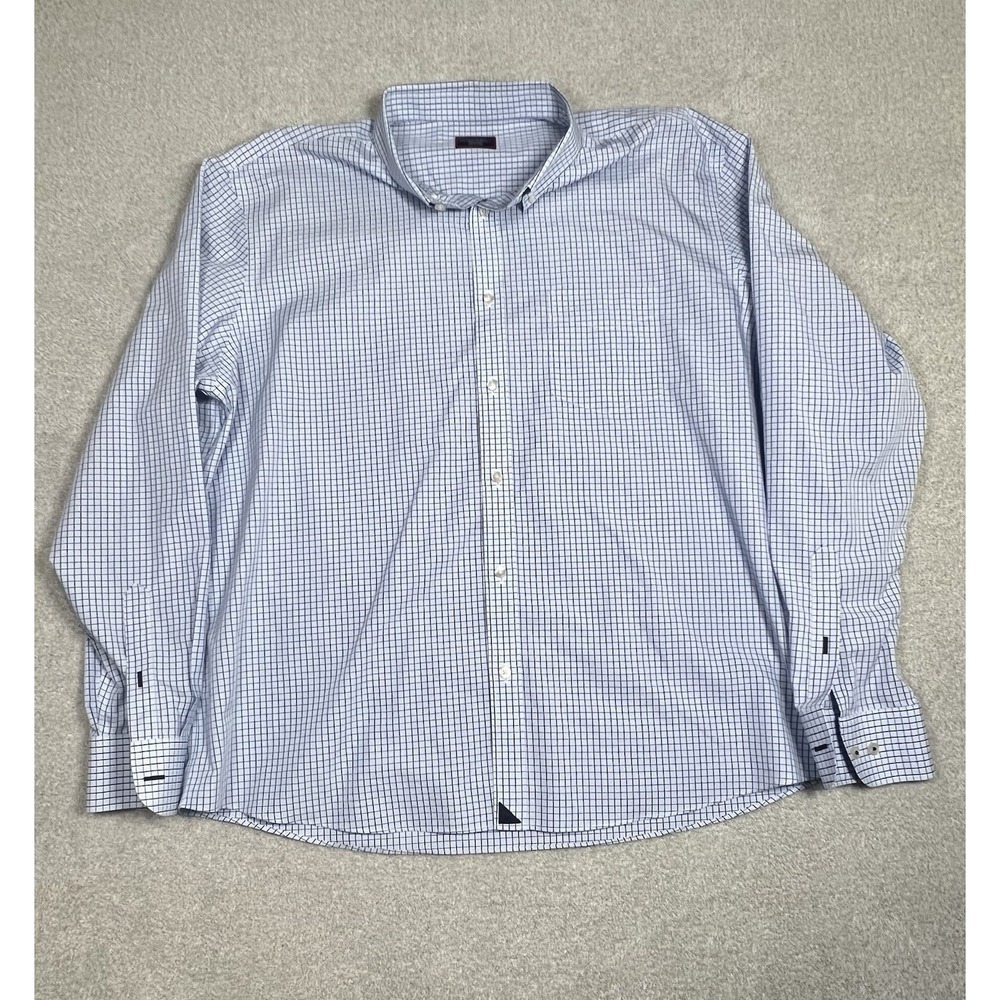 UNTUCKit Men's Long Sleeve Blue Checkered Button‎ Down Shirt Size 3XL